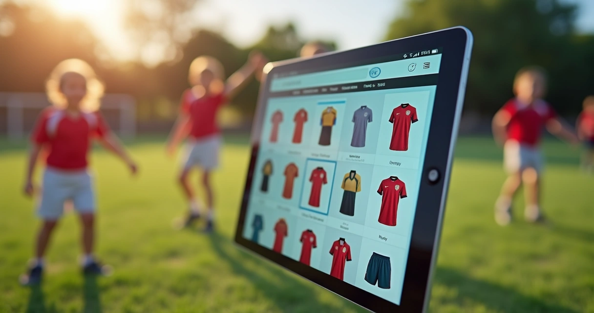 Uniformes de futebol em loja virtual