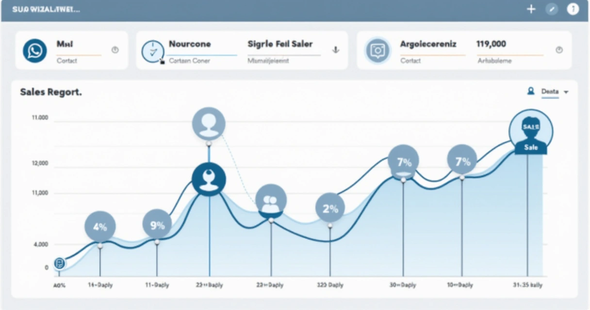 Representação visual de vendas B2B unindo WhatsApp e Instagram em gráficos 