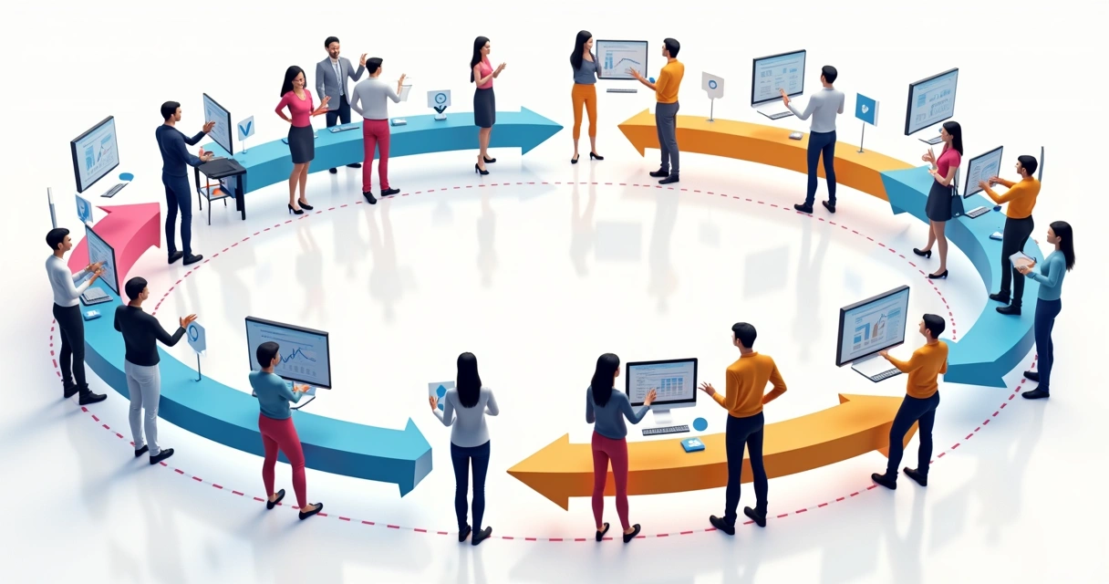 Ciclo de vendas B2B integrando dados, canais e equipes