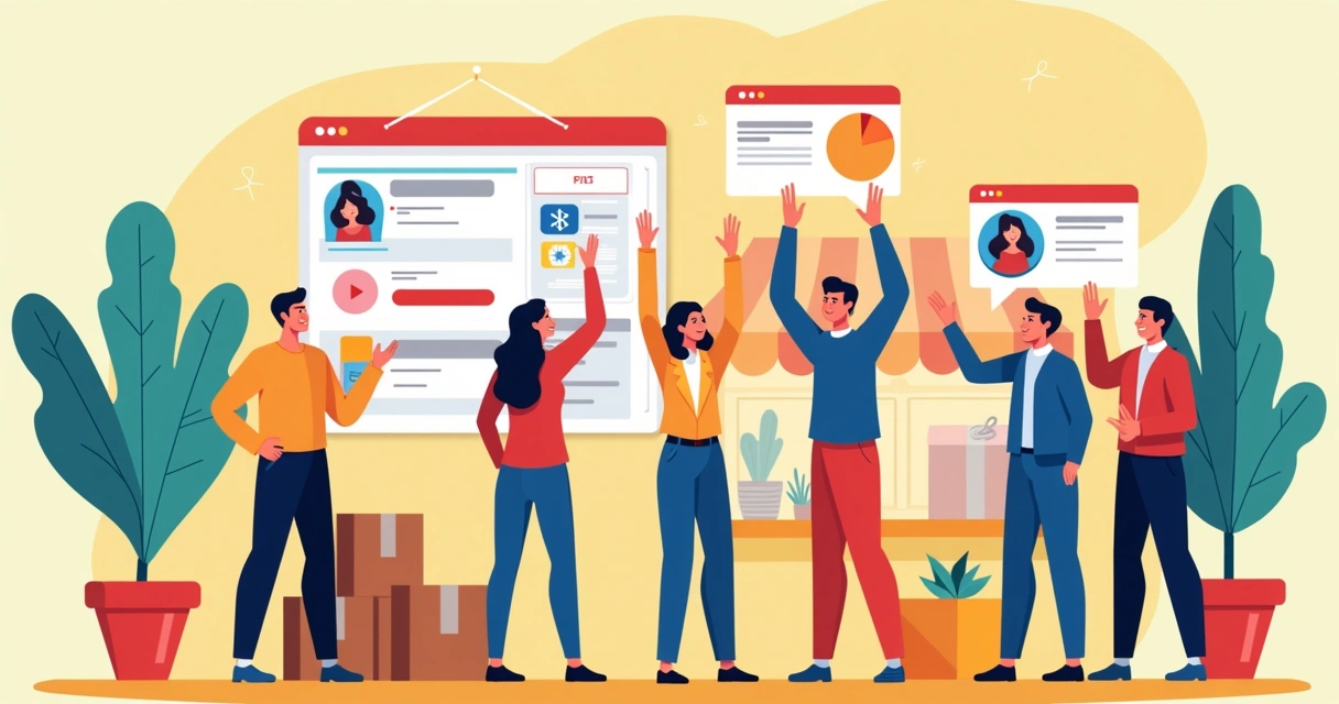 Equipe cuidando de vendas online em ambiente digital 
