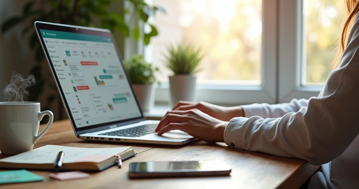 Profissional de vendas remoto em home office. 