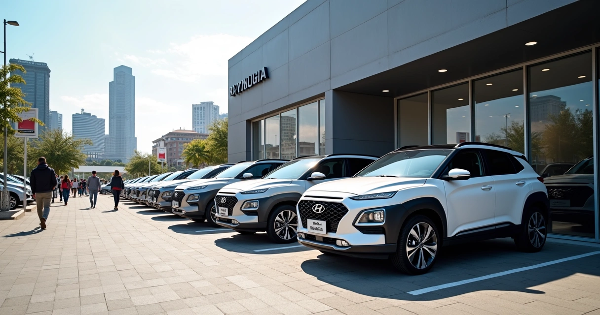 Fila de Hyundai Creta em concessionária para venda no Brasil