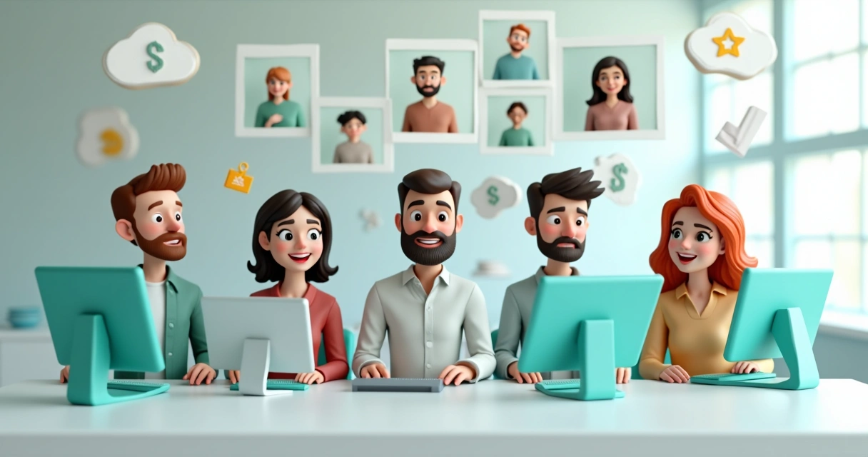 Equipe comercial impulsionando vendas via marketplace. 