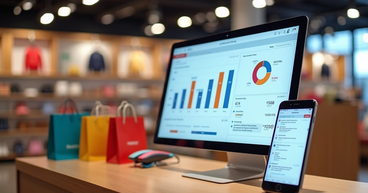 Tela com canal físico e e-commerce integrados para vendas