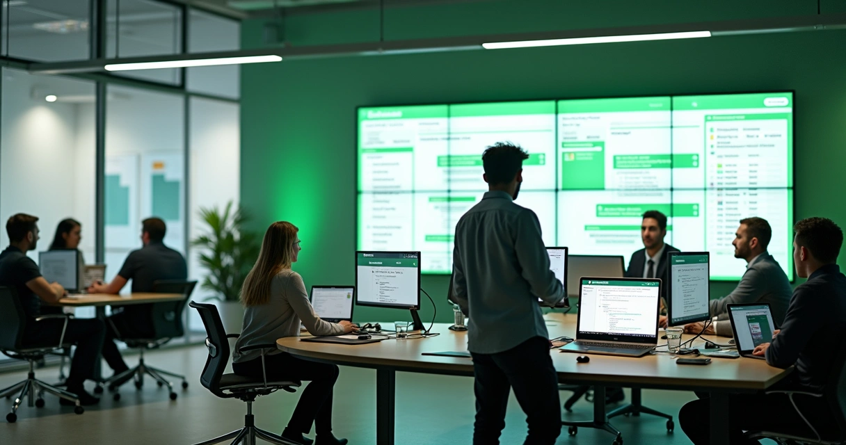 Equipe de vendas acompanhando painel de mensagens e dados do WhatsApp