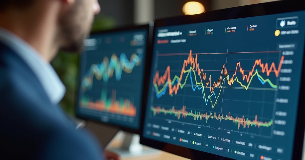 Vendedor SaaS analisando gráfico de churn em tela. 