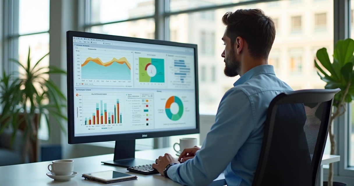 Vendedor de Leads: Como Qualificar e Converter Mais Clientes 8 Profissional de vendas visualizando relatório de leads em tela
