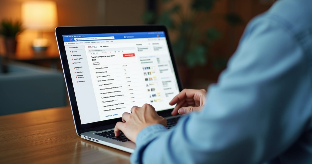 Vendedor de marketplace revisando erros de campanha Follow Ads no notebook 