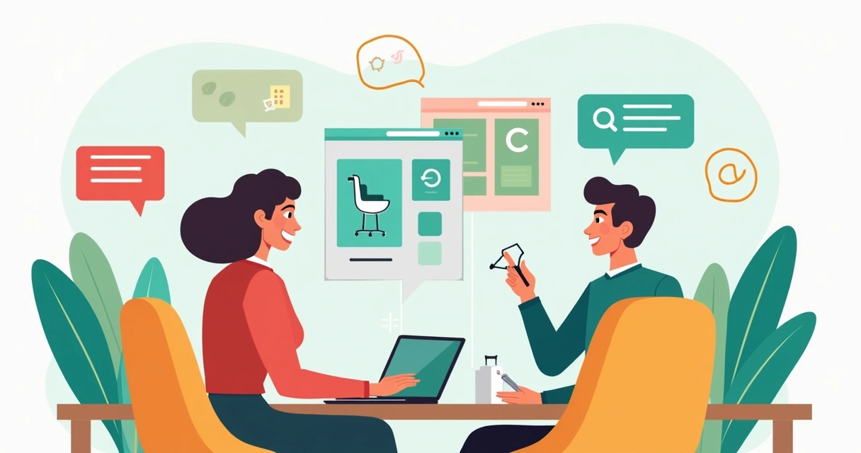 Vendedor compartilhando catálogo digital no WhatsApp com cliente