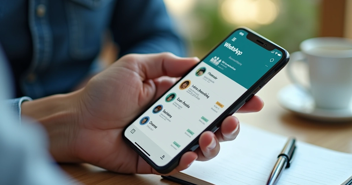 Vendedor usando celular para acompanhar retornos de clientes