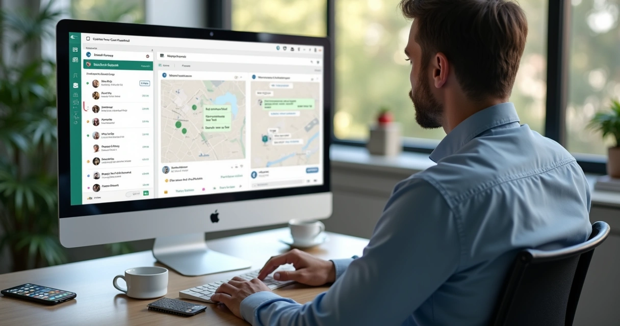 Vendedor analisando origem de leads no WhatsApp