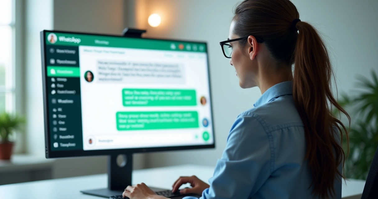 Representação de vendedor digital conversando pelo WhatsApp em interface moderna 