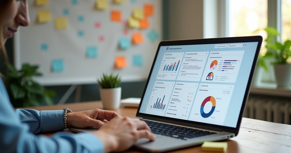 Vendedor analisando dados de IA para estratégia comercial