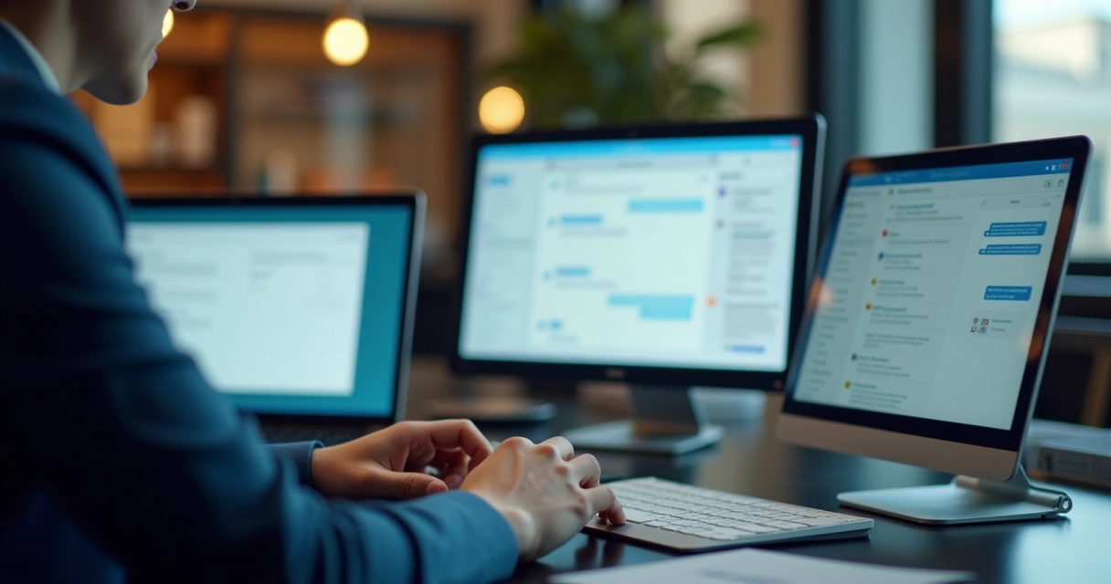 Profissional de vendas digital fazendo follow up em agência 