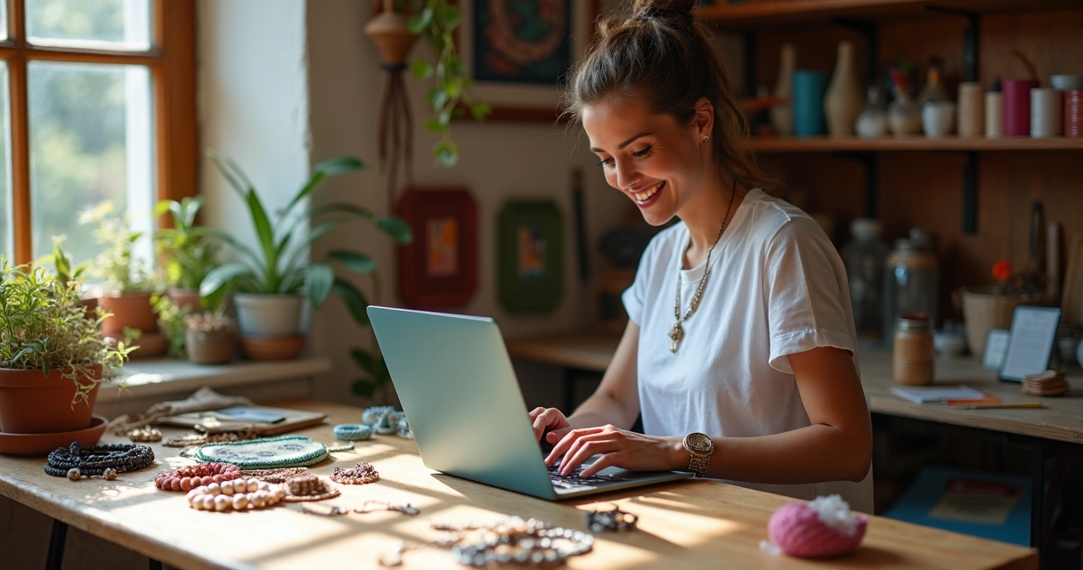 Vendedor de produtos artesanais com itens exclusivos em marketplace