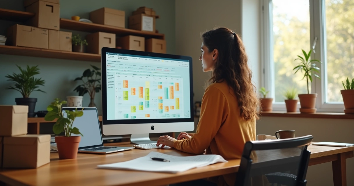 Vendedor planejando vendas com calendário de datas sazonais e curva de faturamento 