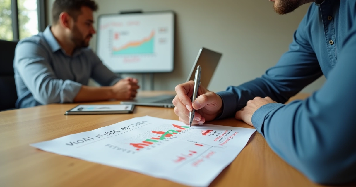 Vendedor de PME em reunião com cliente mostrando cálculo de custo de esperar 