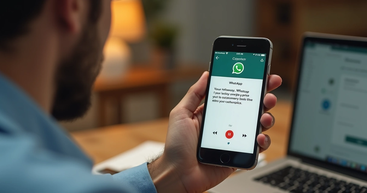 Profissional de vendas manda áudio curto sobre objeção de preço