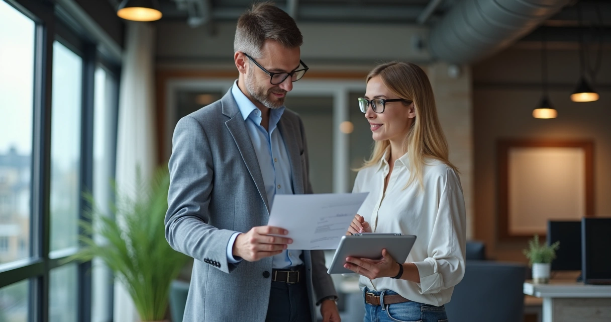 Vendedor novo acompanhando vendedor sênior em visita a cliente. 