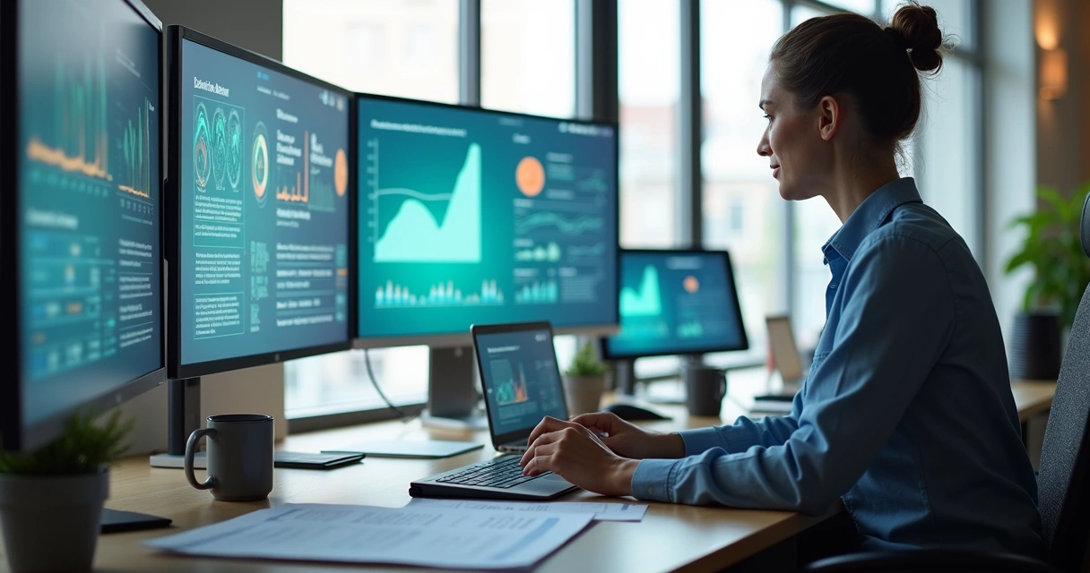 Vendedor trabalhando com tecnologia de vendas B2B 