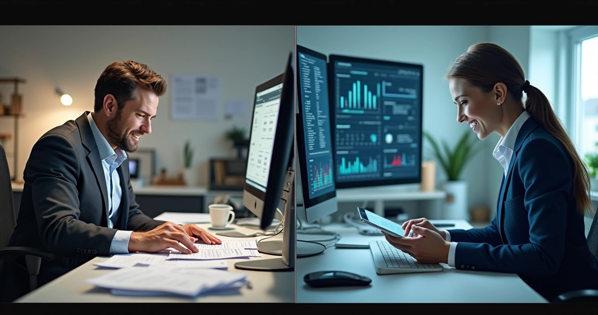 Comparativo entre vendedor tradicional e um com automação 