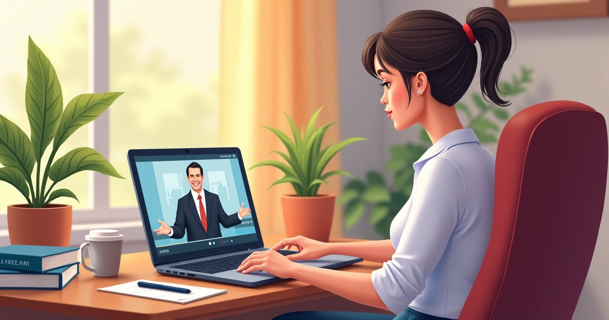 Vendedor treinando em curso online de vendas 