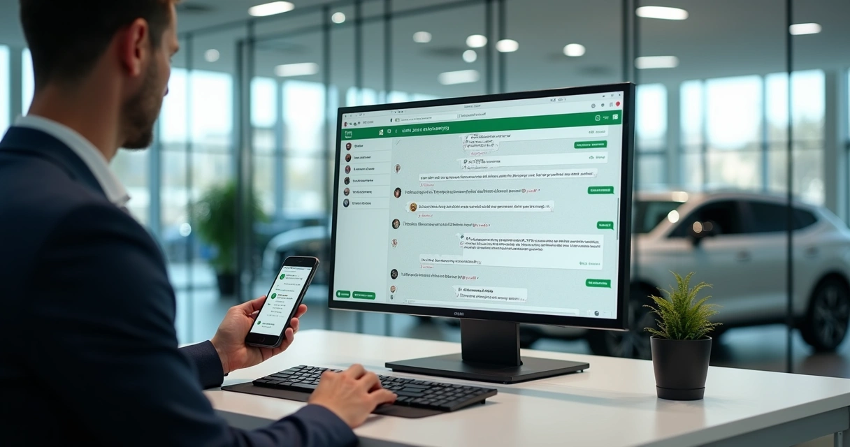 Atendente de concessionária responde leads pelo WhatsApp 