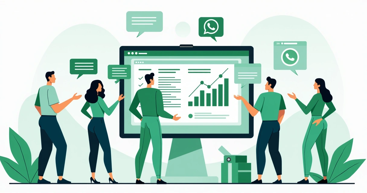 Equipe de vendas B2B usando automação para processar pedidos no WhatsApp