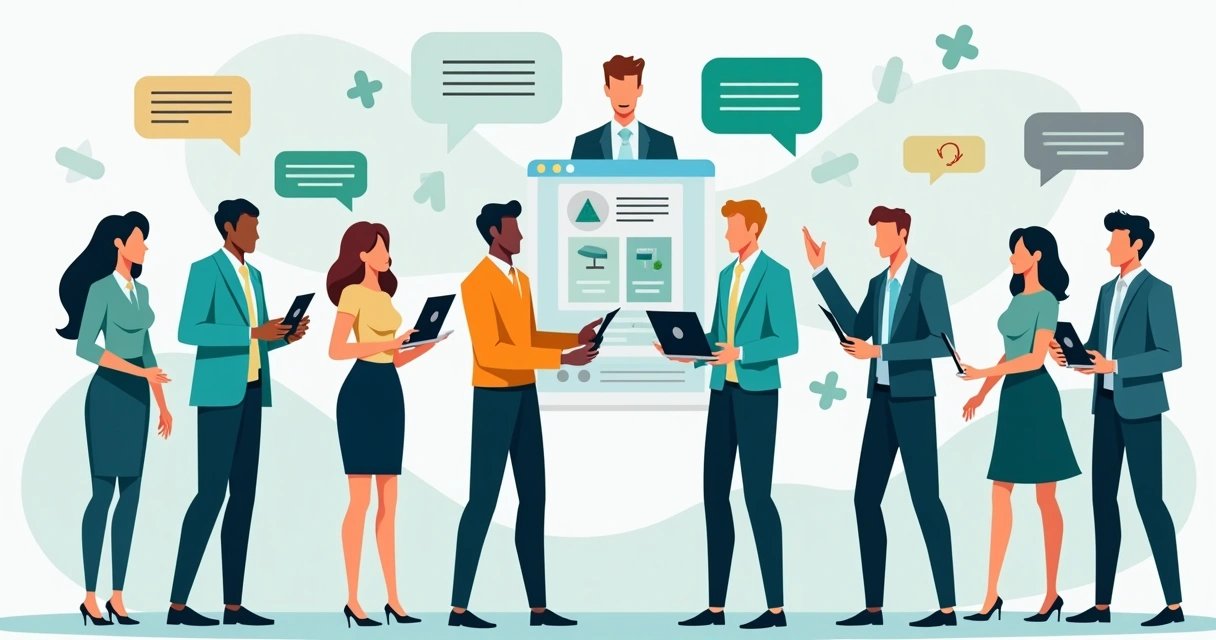 Equipe de vendas enviando catálogo PDF para clientes