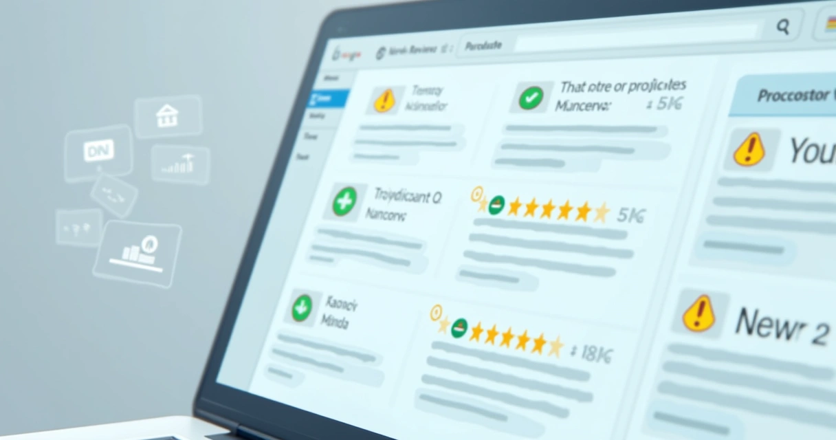 Tela mostrando verificação de avaliações online 