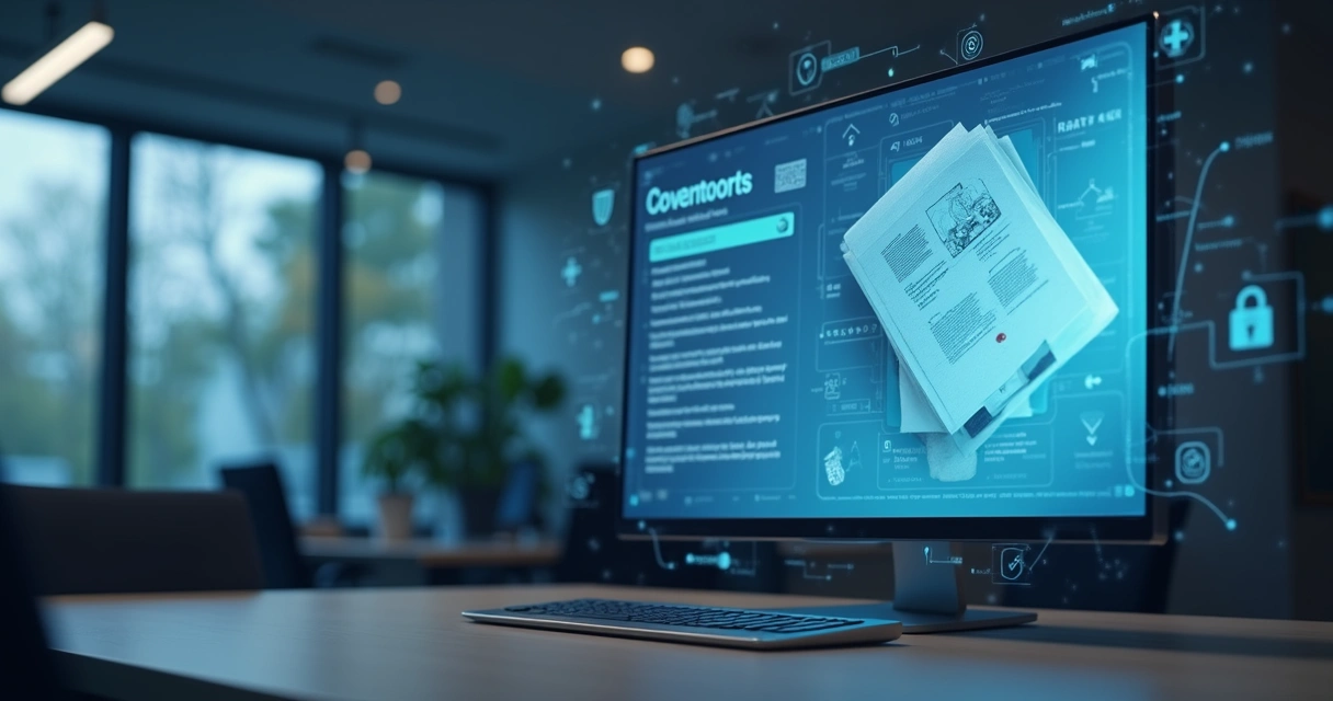 Documento de identidade sendo analisado digitalmente por tecnologia de IA 
