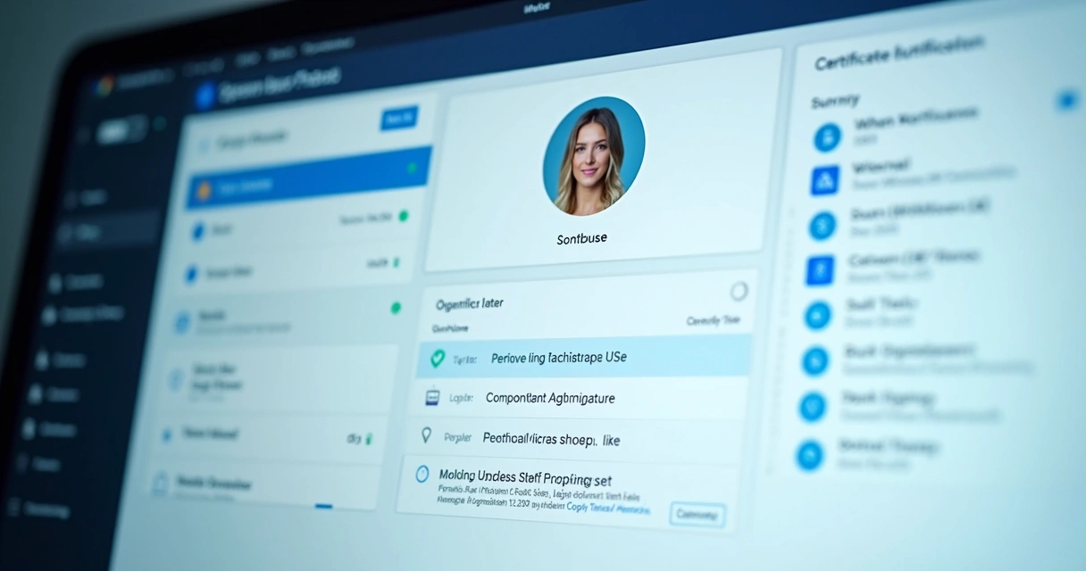 Tela de plataforma digital mostrando verificação de identidade e registro de logs 