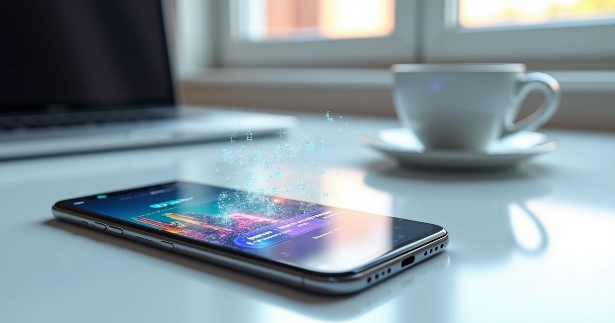 Tela do app Gemini analisando uma imagem com selo de criado por IA 