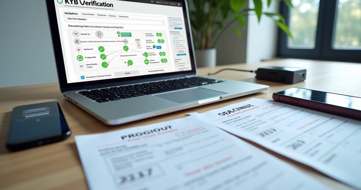 Fluxo de verificação KYB com documentos 