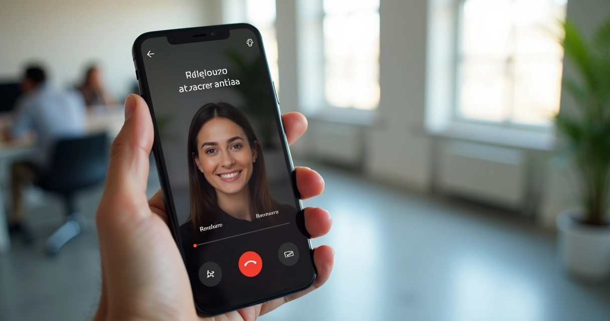 Tela de celular com verificação facial em mensagem 