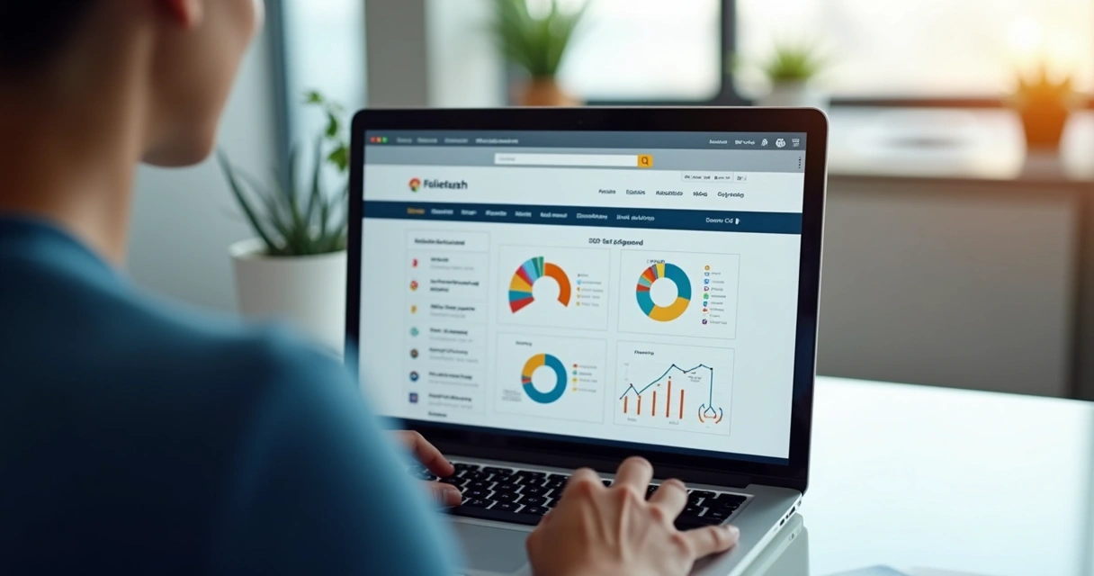 Profissional analisa a velocidade e SEO técnico de um site em laptop 