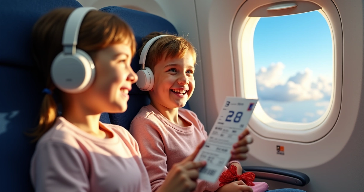 Família aproveitando viagem de avião graças às milhas 