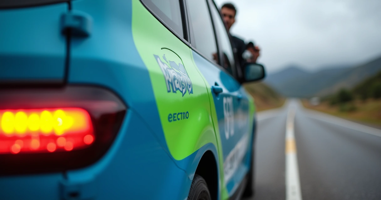 Viatura de inspeção elétrica na Rodovia Anhanguera em operação 