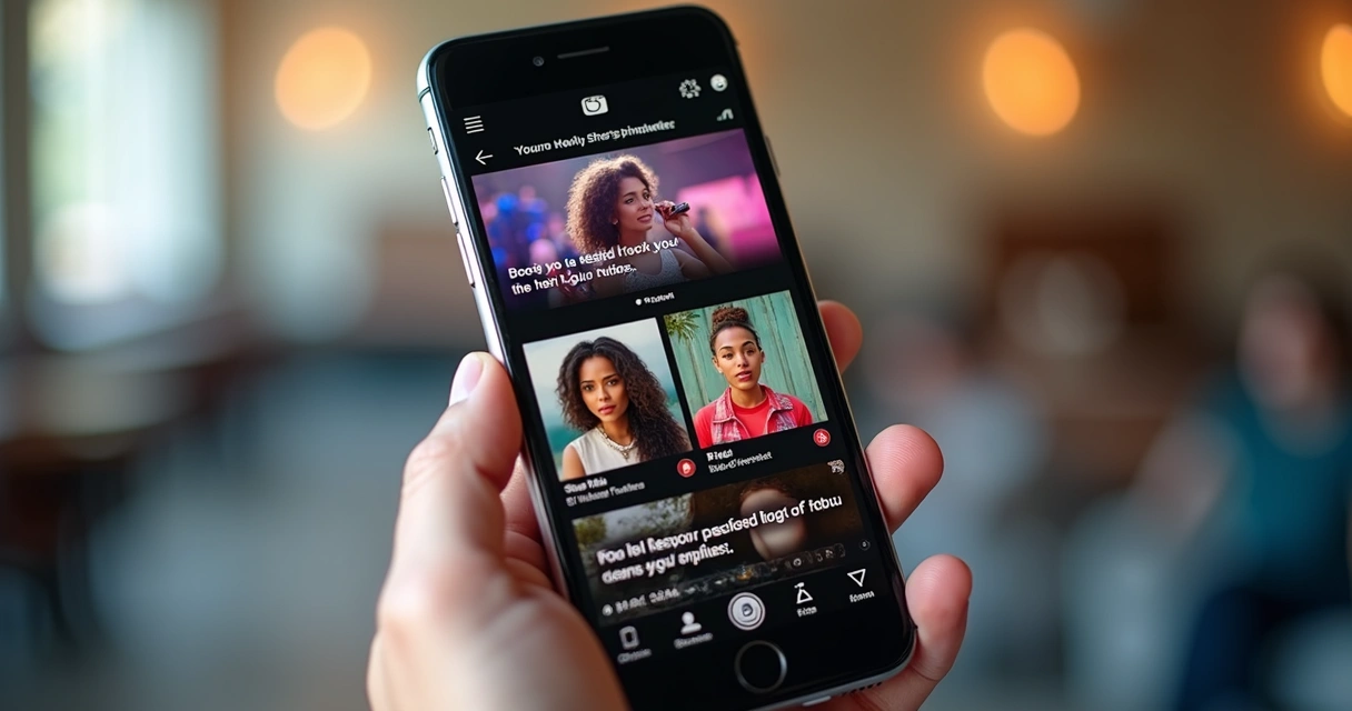 Feed de vídeos curtos em celular com destaques de legendas e reações 