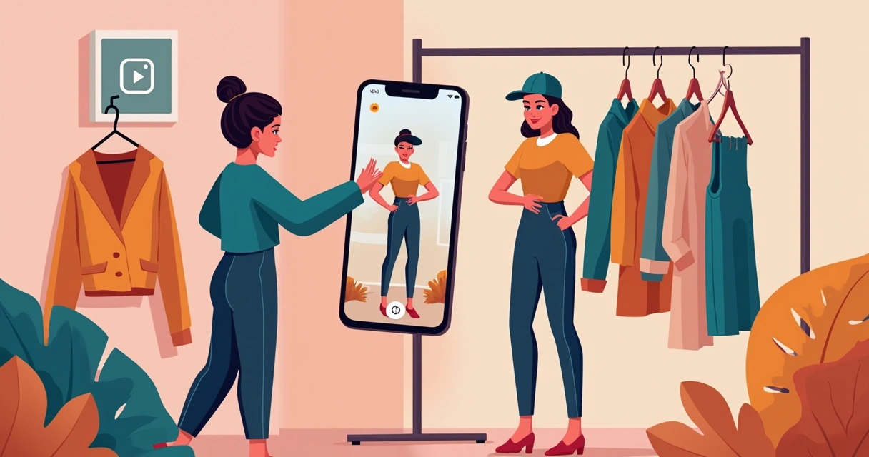 Loja de moda gravando reels de vídeos curtos no Instagram 