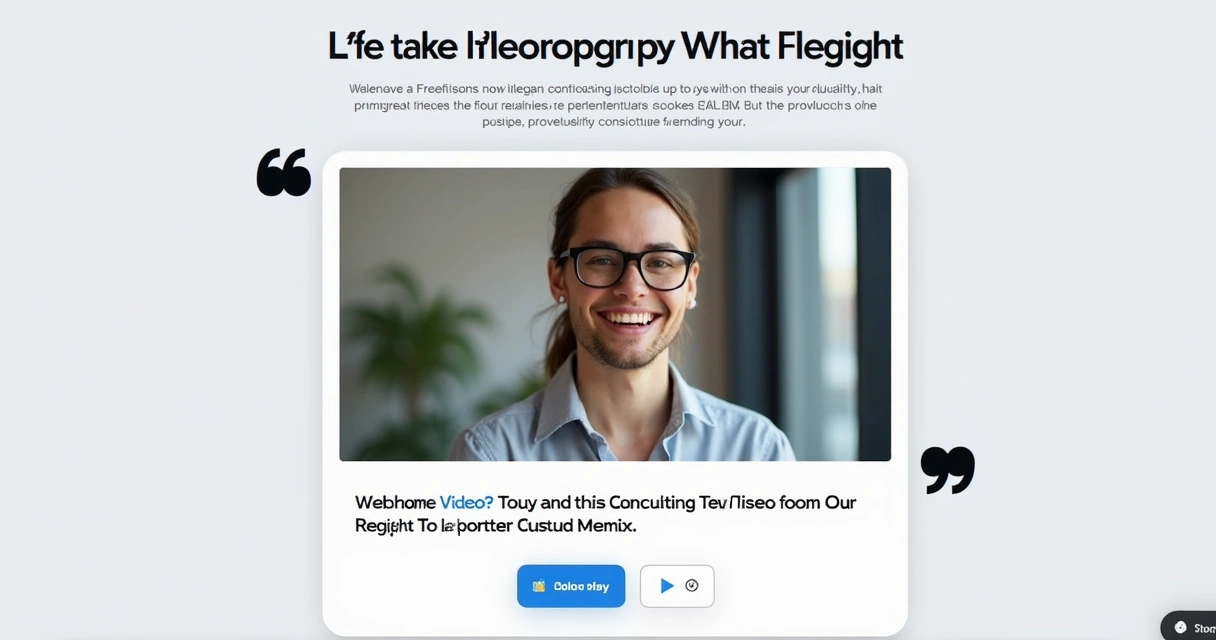 Vídeo curto em destaque em página de cadastro