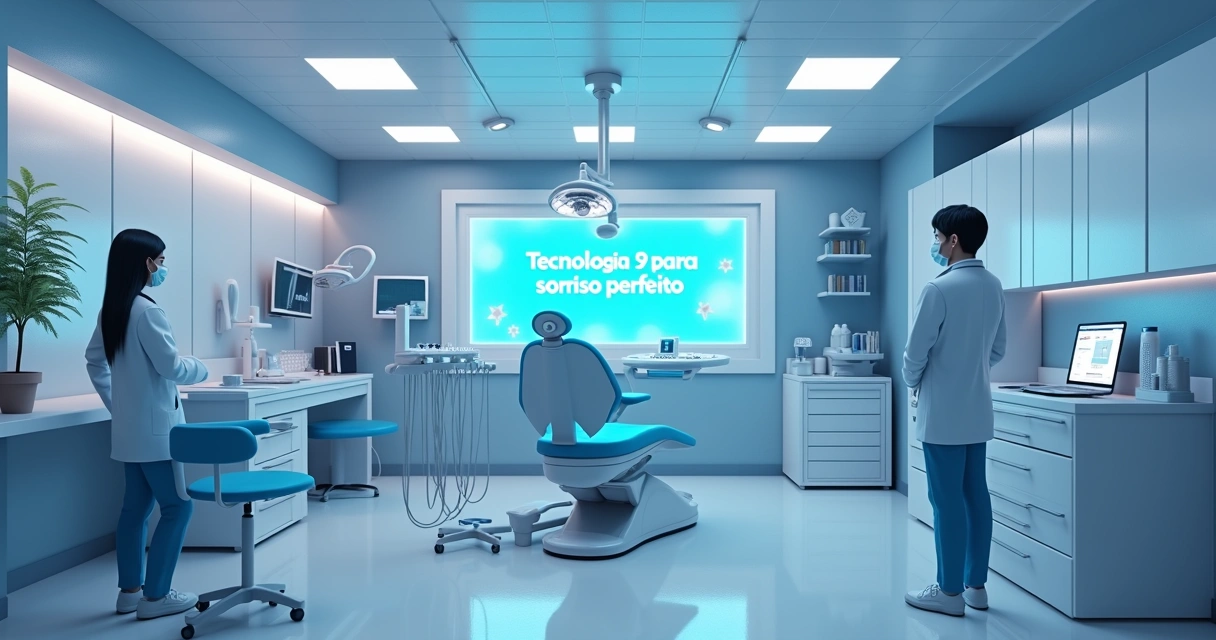 Vídeo gerado por IA mostra ambiente de clínica odontológica, equipamentos e equipe 