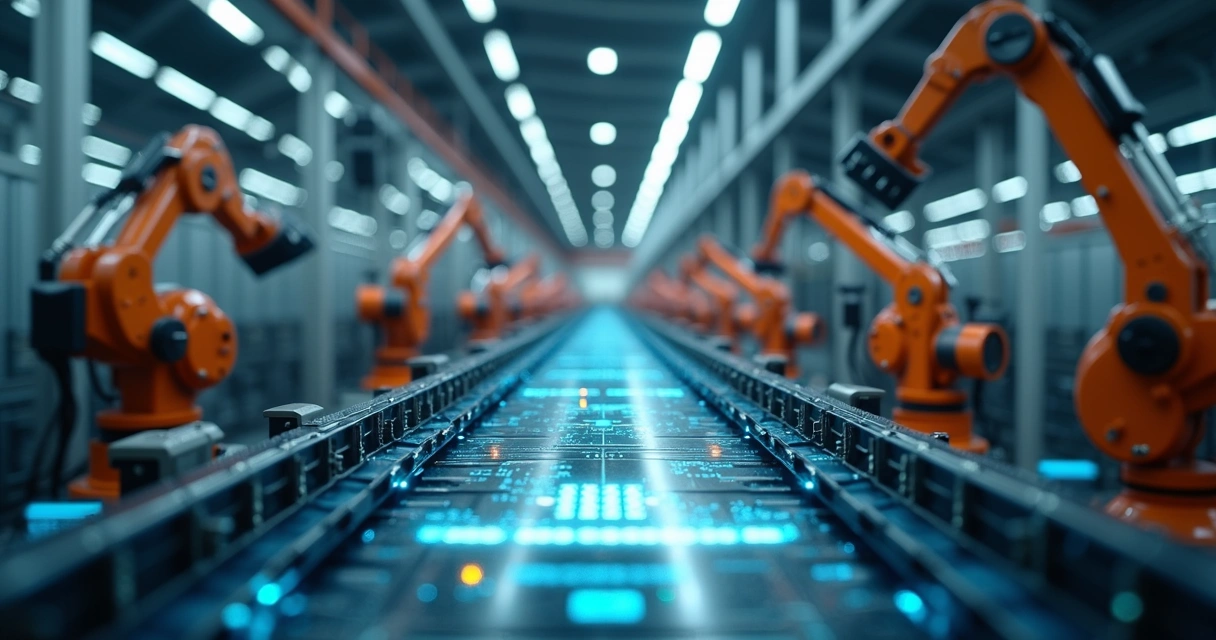 Vídeo demonstrando linha de produção em indústria 