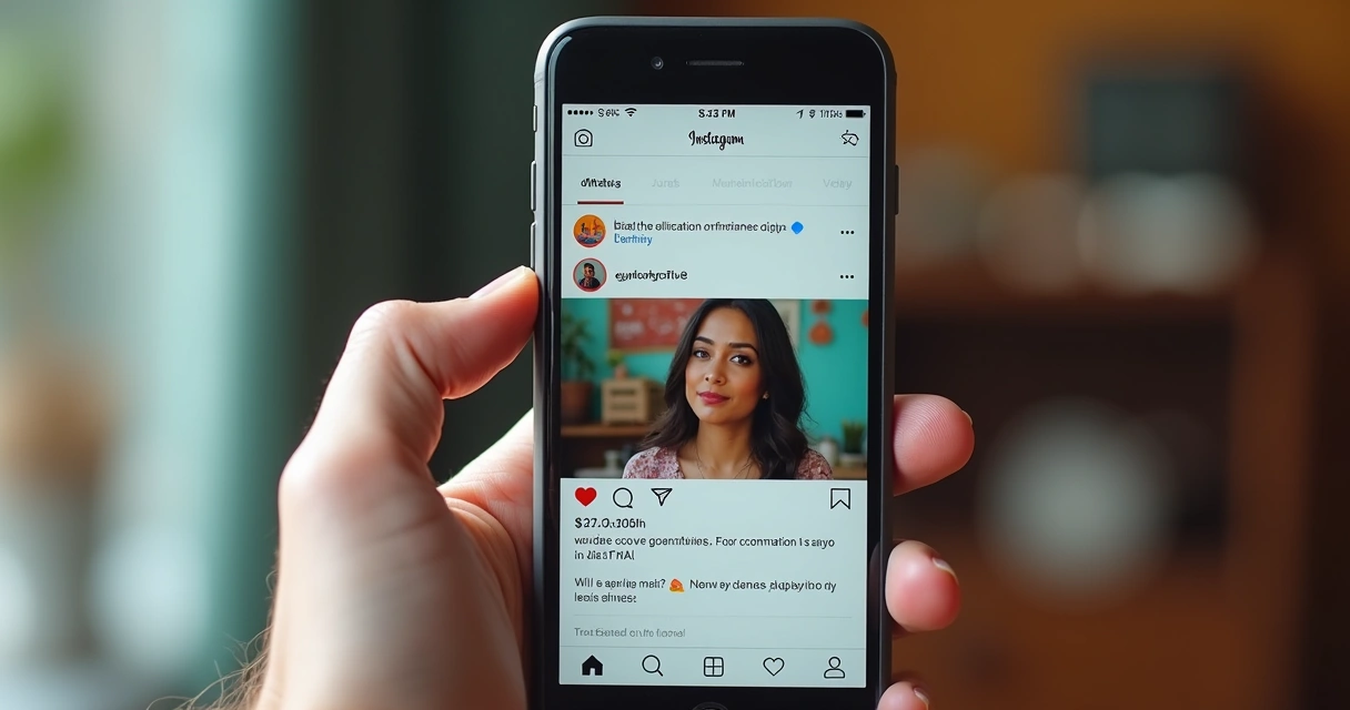 Celular mostrando vídeo do Instagram com muitos comentários e curtidas