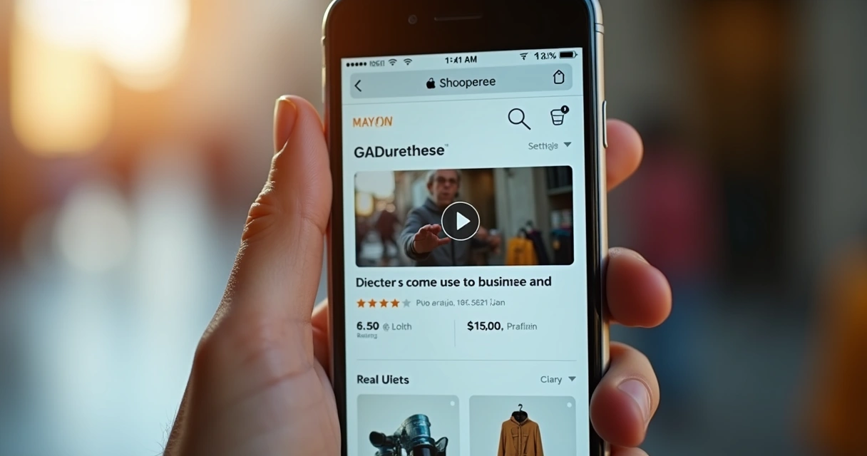 Vídeo de produto sendo reproduzido em página de avaliação Shopee 