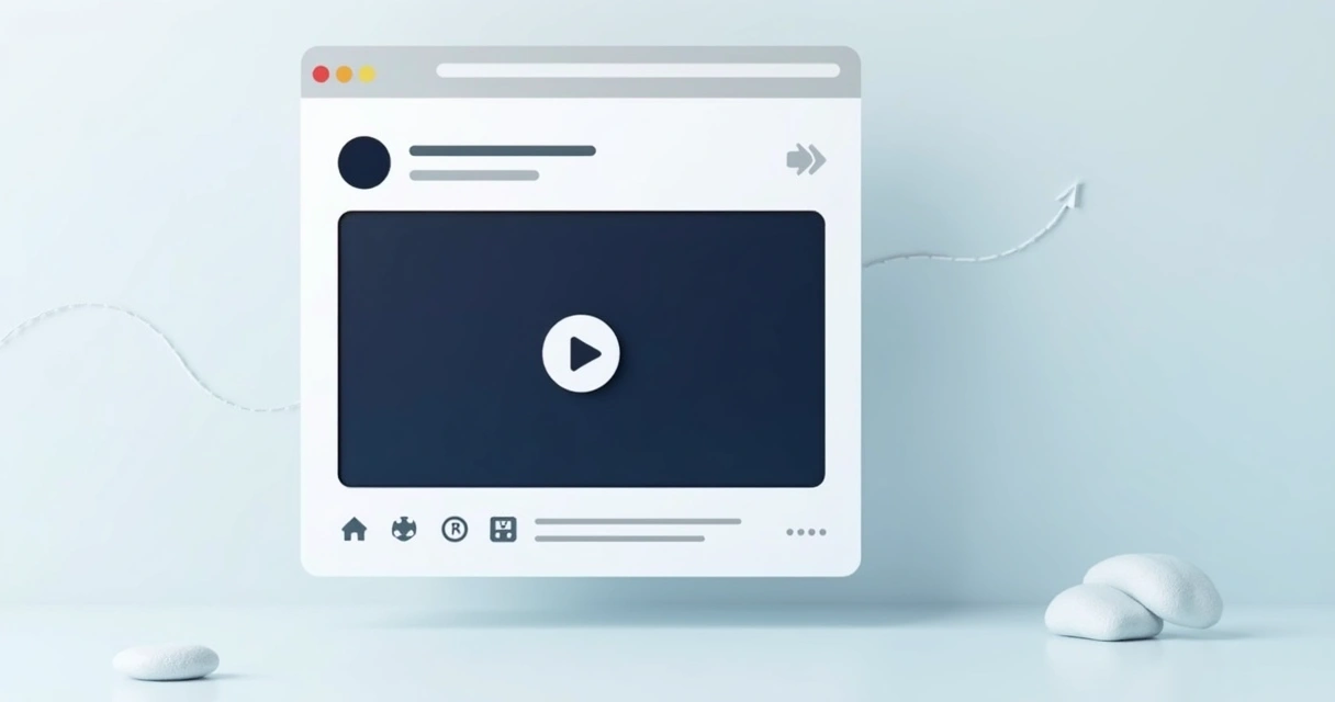 Vídeo curto com legenda aberta em landing page 