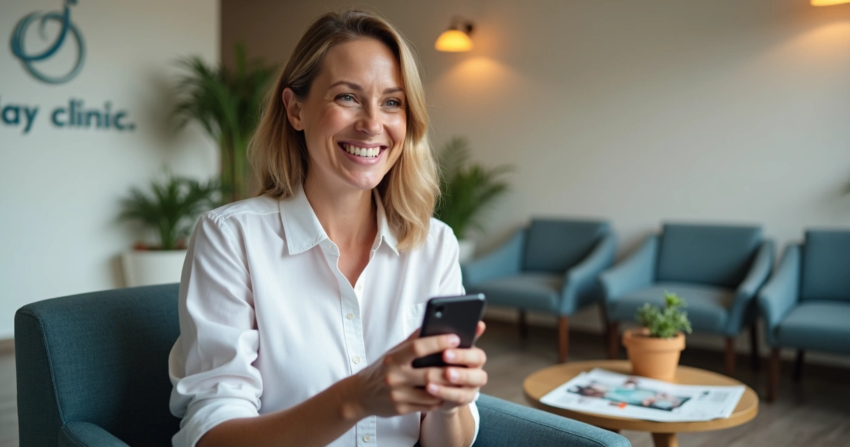 Paciente gravando depoimento em vídeo com celular 