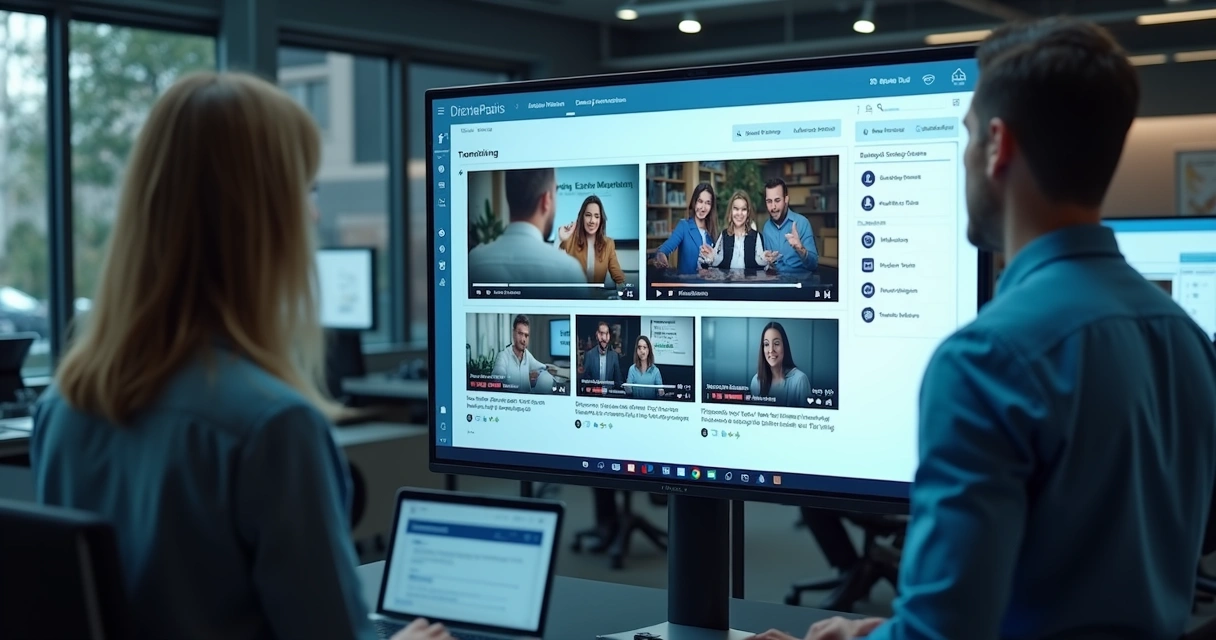 Videoteca conectada ao LMS mostrando vídeos de treinamento 