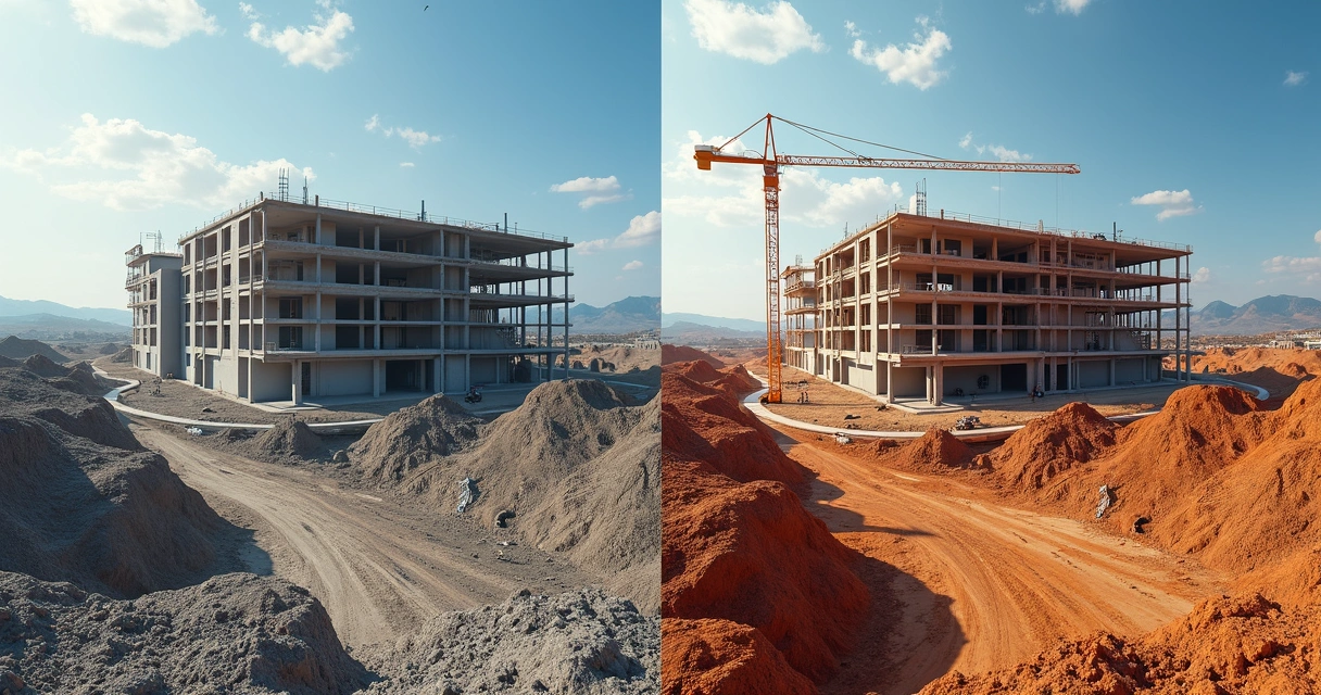 Vídeo time-lapse mostrando evolução de obra 