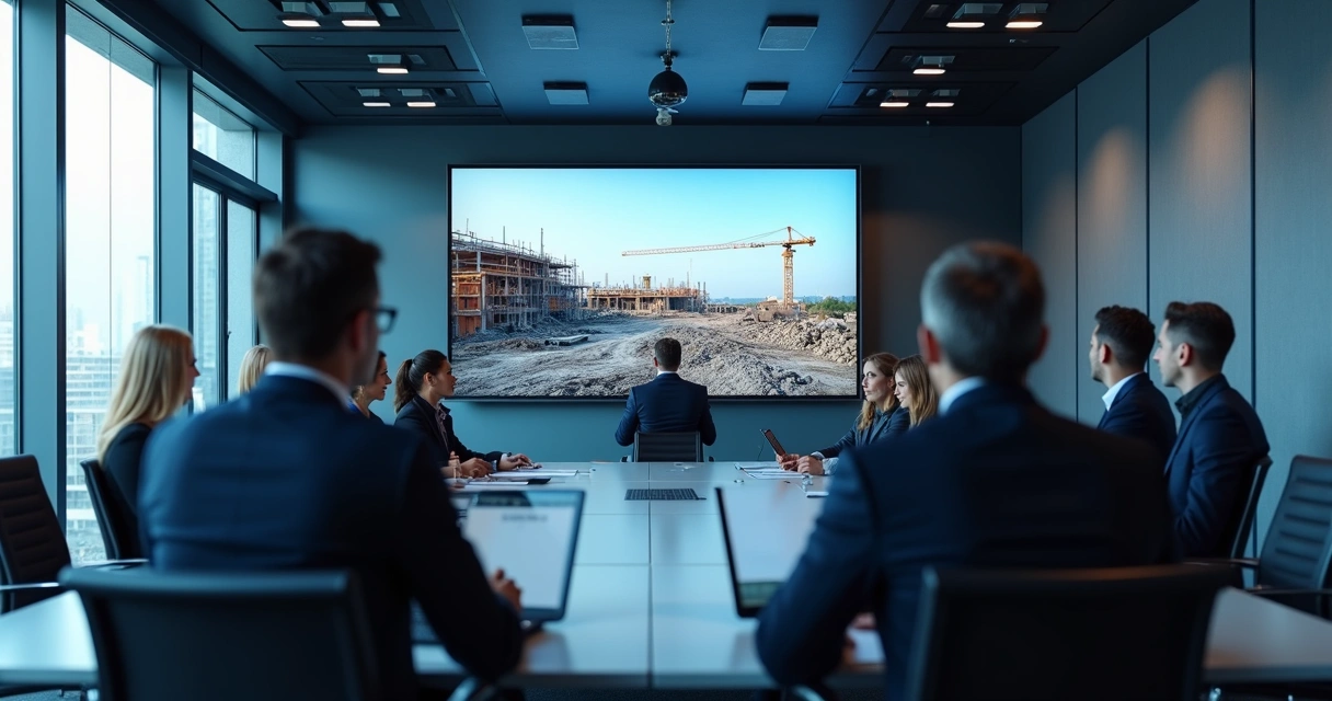 Cenas time-lapse do canteiro vistas em tela grande